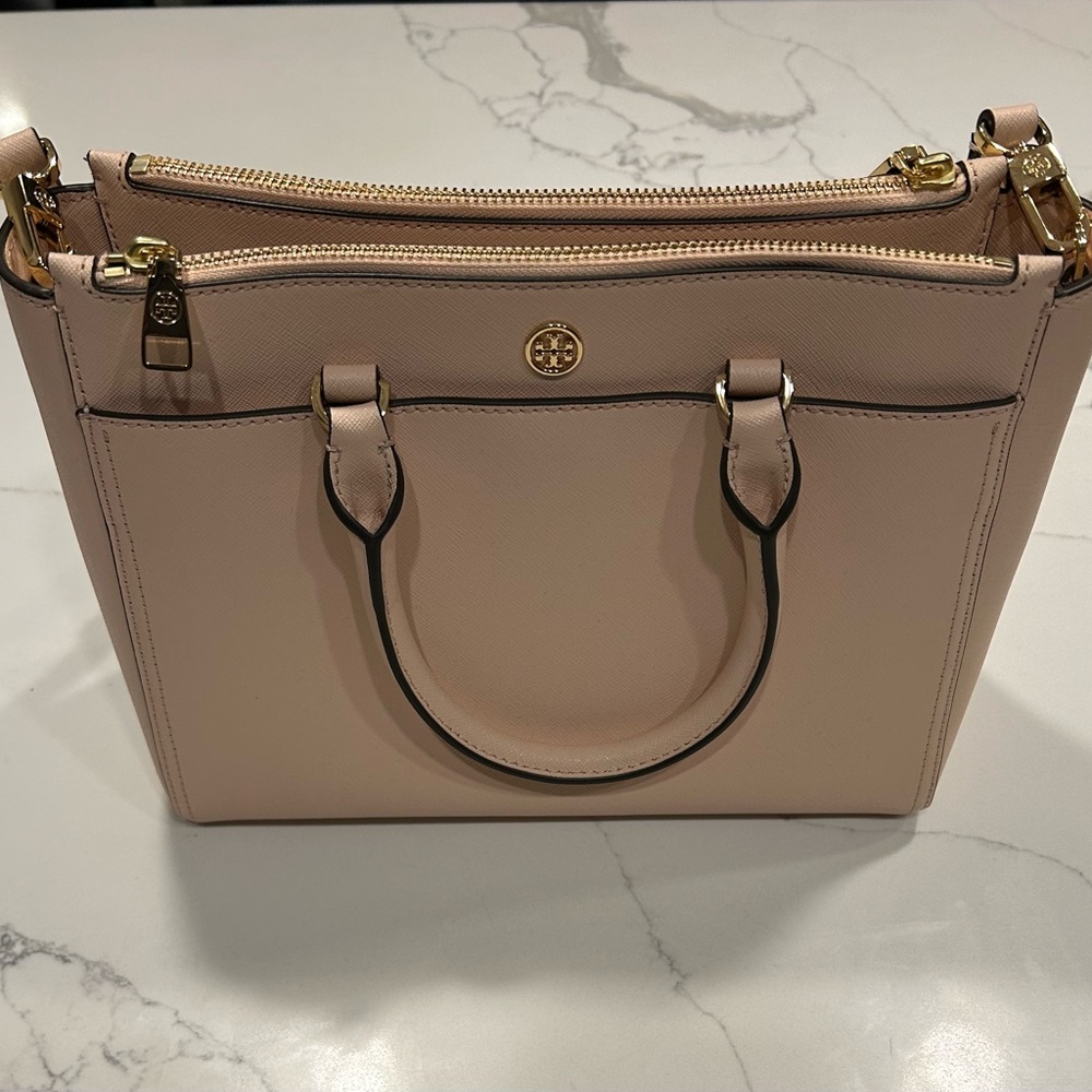 Tory Burch Pink Leather Tote Bag